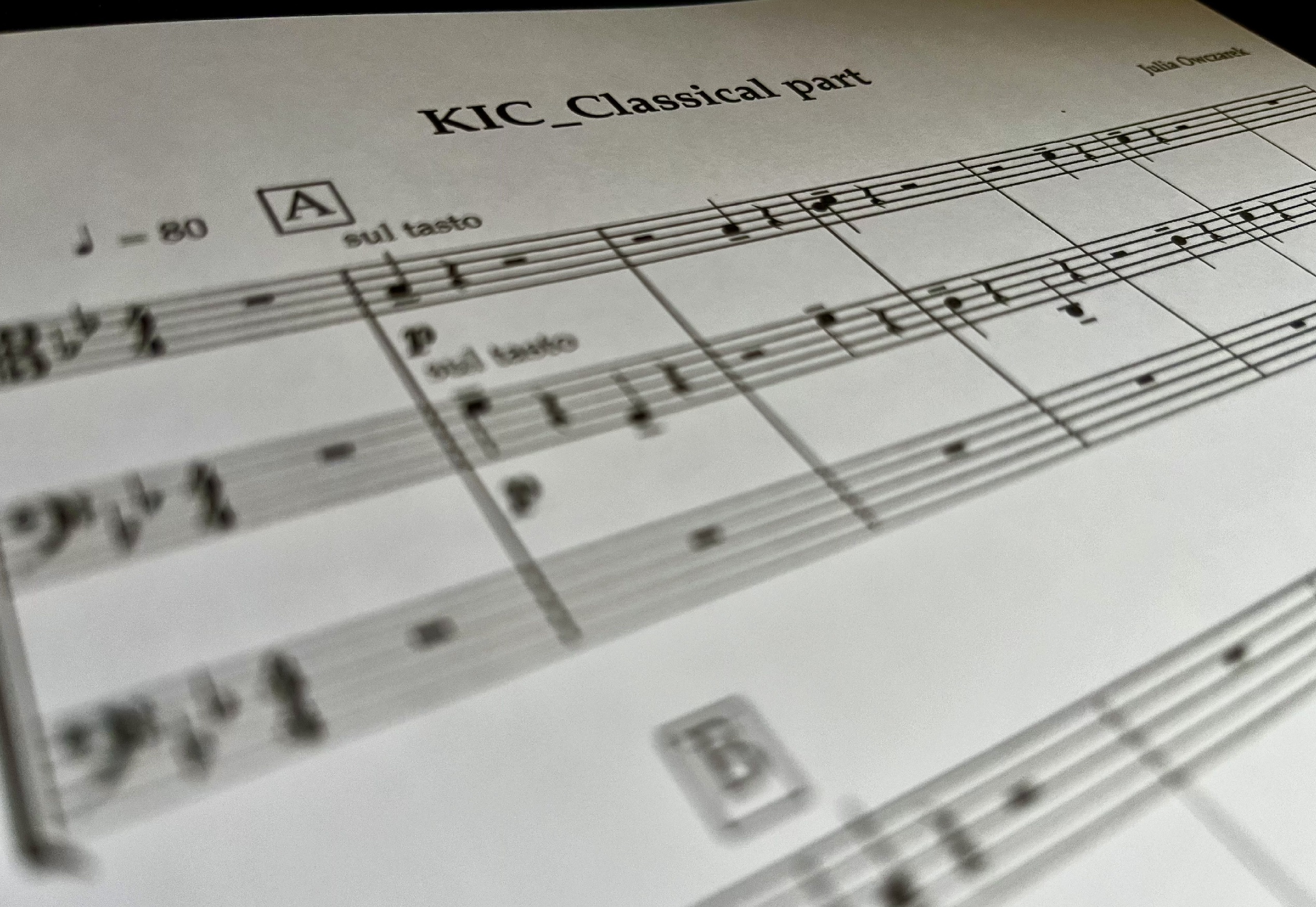 Prepared instrumental parts with clearly engraved notation